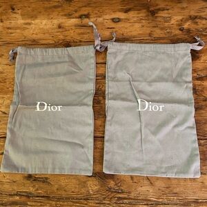 Dior Gray Drawstring Dust Bags - Pair 8 1/2 x 12 1/2